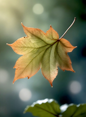 飘落在半空中的枫叶图片